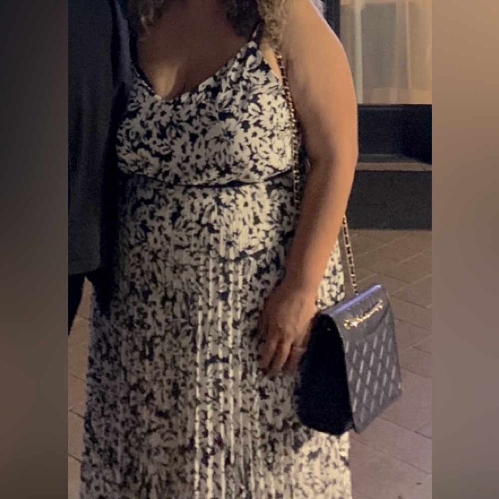 H & M floral pleated skirt and matching top. Skirt size L, top size XL.